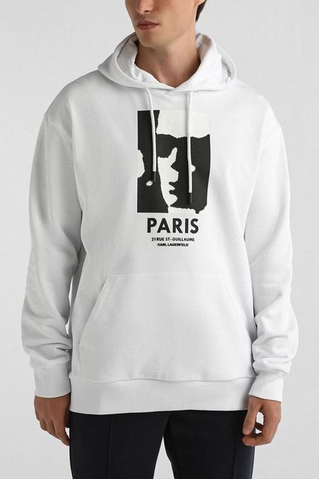 Худи хлопковое с карманом Karl Lagerfeld