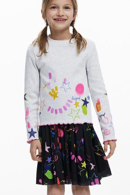 Лонгслив хлопковый с принтом Desigual