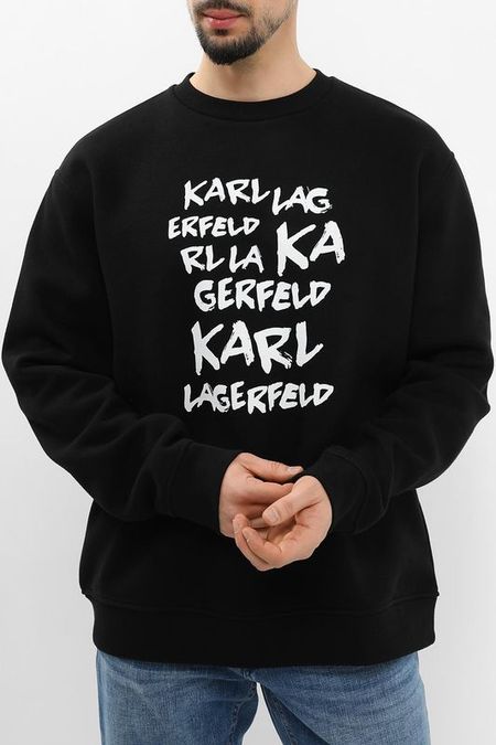Свитшот хлопковый с принтом Karl Lagerfeld