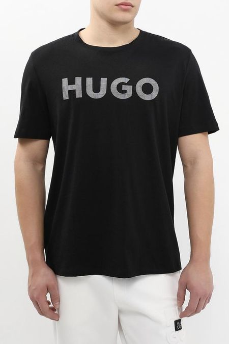 Футболка хлопковая с логотипом HUGO