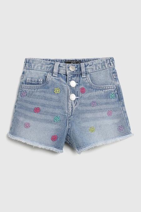 Шорты джинсовые с необработанным краем и вышивкой Republic of Denim