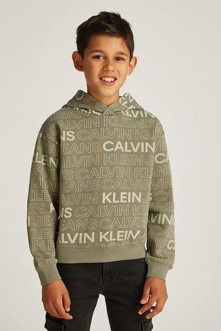 Худи хлопковое с принтом Calvin Klein Jeans