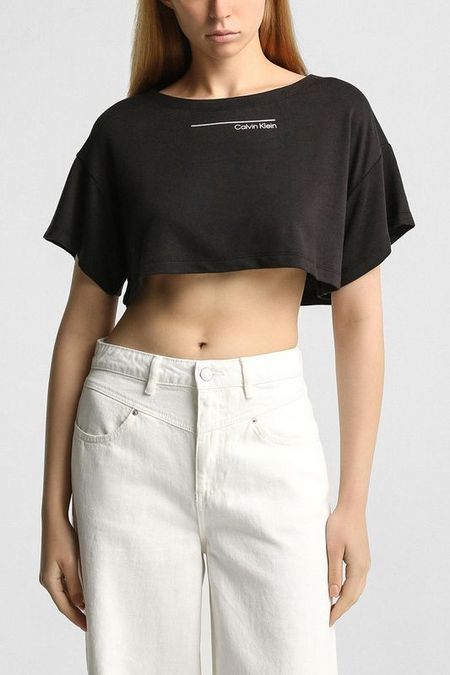 Футболка с логотипом укороченная Calvin Klein