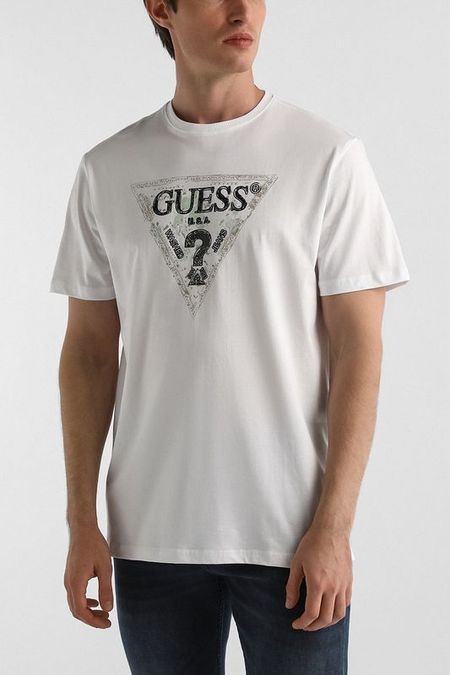 Футболка хлопковая с логотипом Guess
