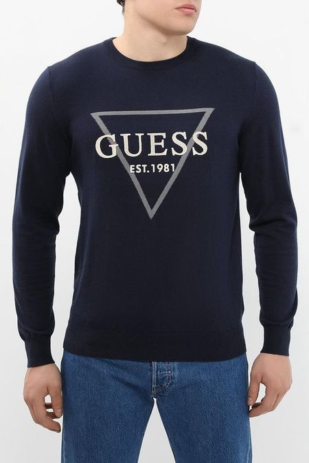 Джемпер хлопковый с логотипом Guess