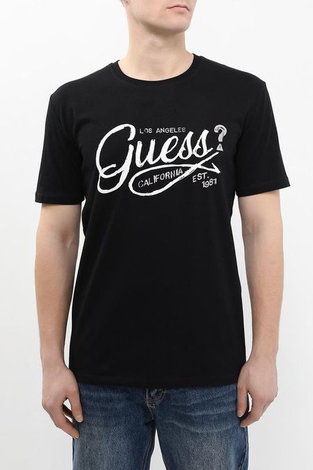 Футболка хлопковая с логотипом Guess