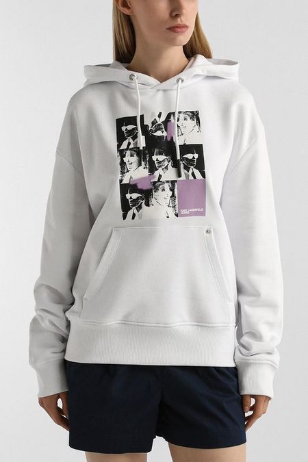 Худи хлопковое с принтом Karl Lagerfeld Jeans