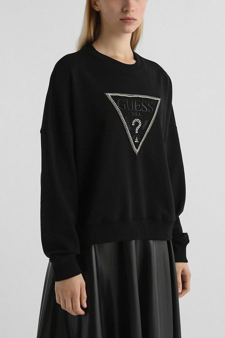 Свитшот хлопковый с логотипом Guess
