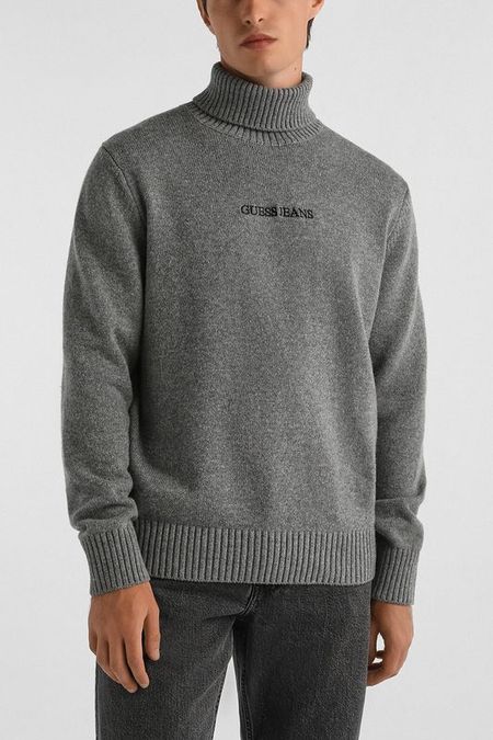Свитер из хлопка и шерсти с высоким воротником Guess Jeans