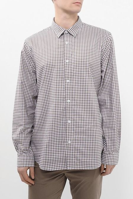 Рубашка хлопковая в мелкую клетку Guess
