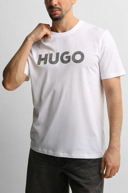 Футболка хлопковая с логотипом HUGO