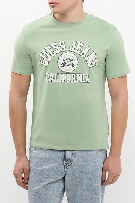 Футболка хлопковая с принтом Guess Jeans