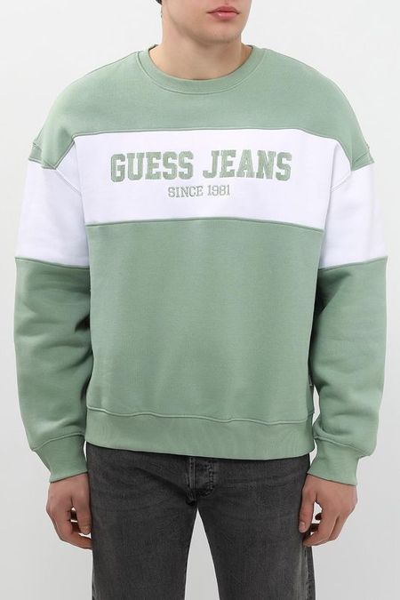 Свитшот хлопковый с логотипом Guess Jeans