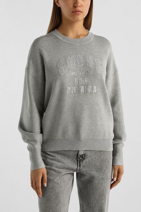 Свитшот с логотипом из страз Guess