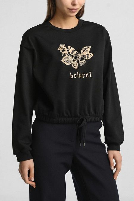 Свитшот хлопковый с принтом BELUCCI