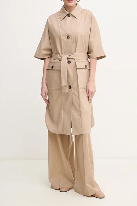 Пальто хлопковое с укороченным рукавом и поясом Marciano by Guess