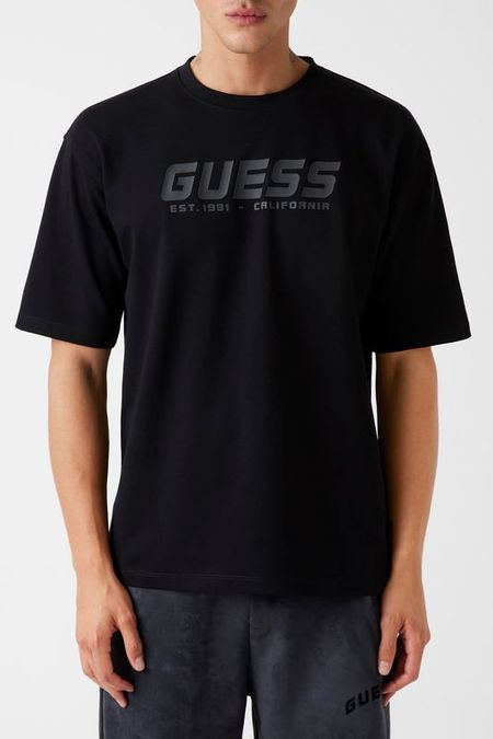 Футболка из смесового хлопка с логотипом Guess
