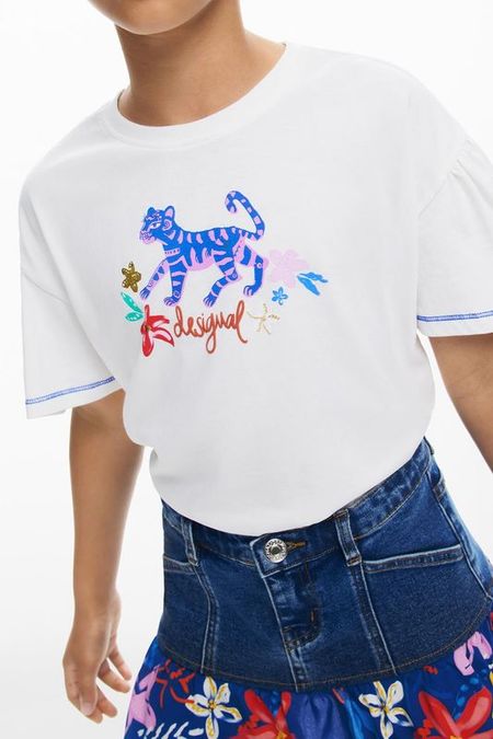 Футболка хлопковая с принтом Desigual