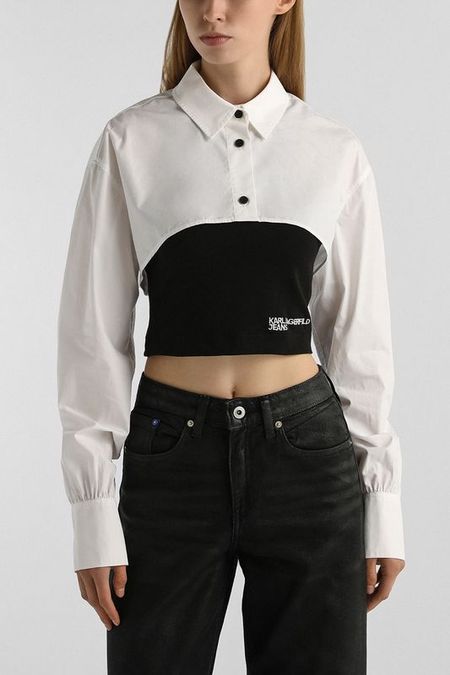 Рубашка хлопковая укороченная Karl Lagerfeld Jeans