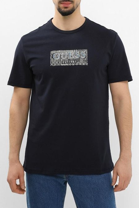 Футболка хлопковая с логотипом Guess