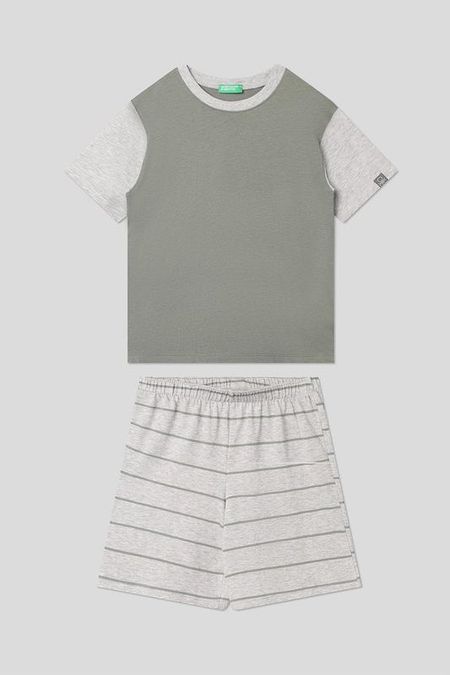 Пижама хлопковая с принтом Benetton Undercolors
