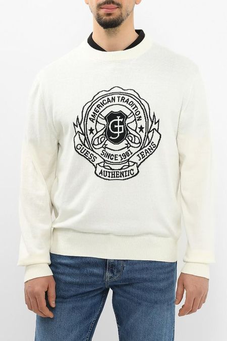 Джемпер хлопковый с принтом Guess Jeans