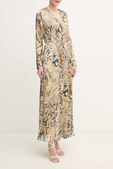 Платье-рубашка макси с анималистичным принтом Marciano by Guess
