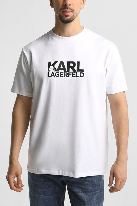 Футболка хлопковая с логотипом Karl Lagerfeld