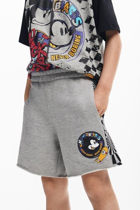 Шорты хлопковые на эластичном поясе с принтом Desigual