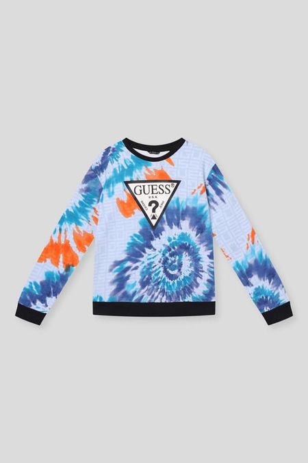 Свитшот хлопковый с принтом и логотипом Guess