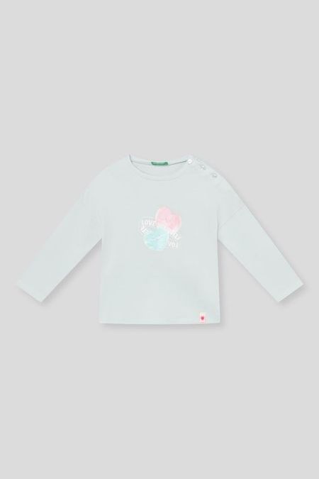 Лонгслив хлопковый с принтом Benetton