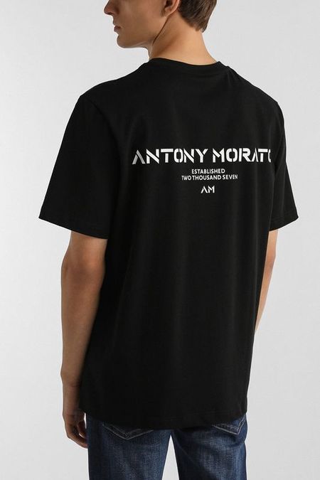 Футболка хлопковая с принтом Antony Morato