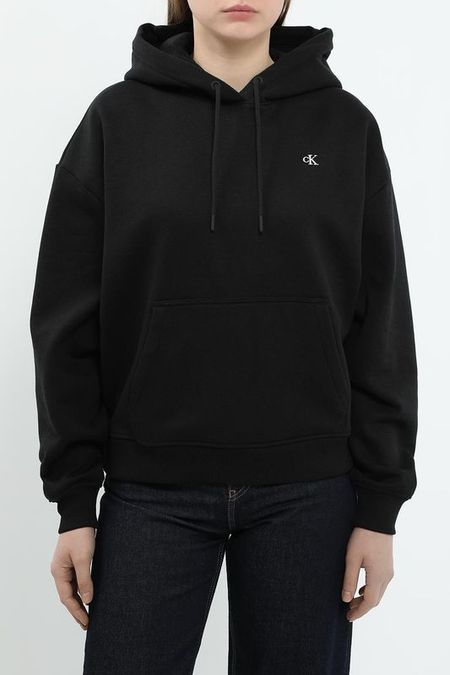 Худи из смесового хлопка с карманом Calvin Klein Jeans