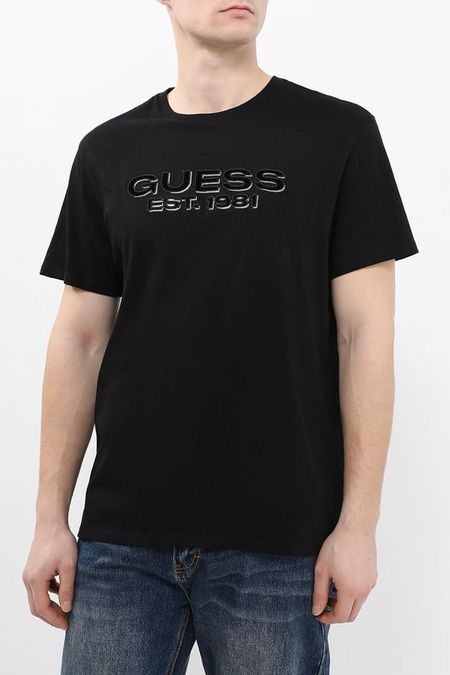 Футболка хлопковая с принтом Guess