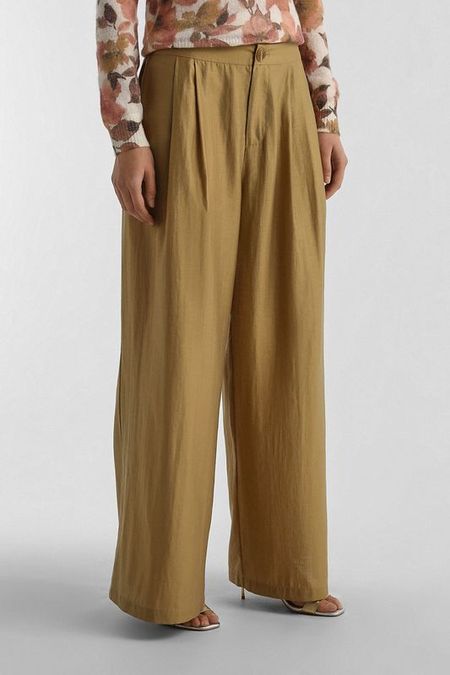 Брюки свободного кроя с защипами ELEGANZZA