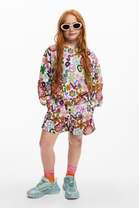 Свитшот хлопковый с принтом Desigual