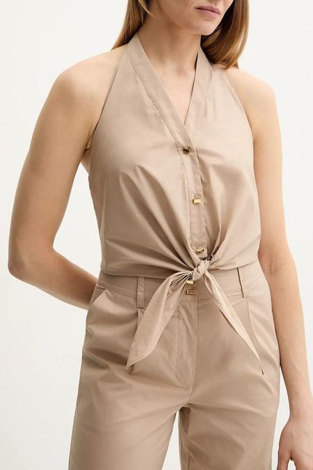 Блуза хлопковая с открытыми плечами на завязках Marciano by Guess