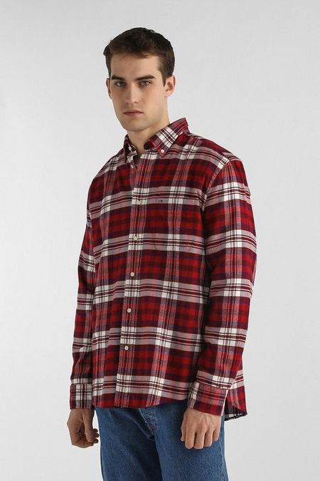 Рубашка хлопковая клетку Tommy Hilfiger