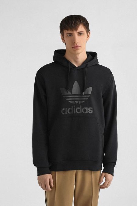 Худи хлопковое с карманом Adidas