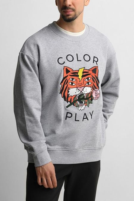 Свитшот хлопковый с принтом COLORPLAY