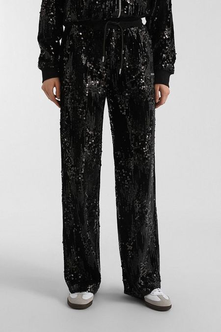 Брюки прямого кроя с пайетками Guess