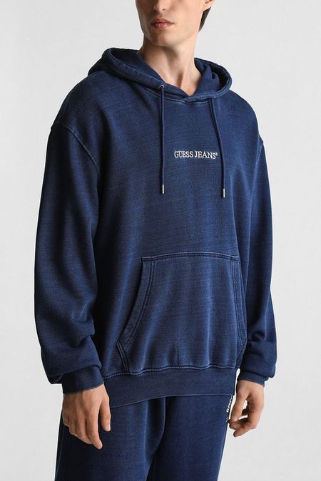 Худи хлопковое с карманом Guess Jeans