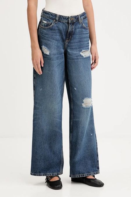 Джинсы рваные свободного кроя Guess Jeans