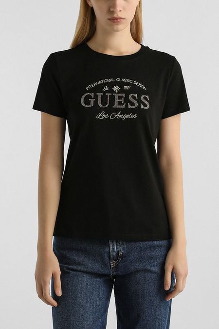 Футболка хлопковая с логотипом Guess