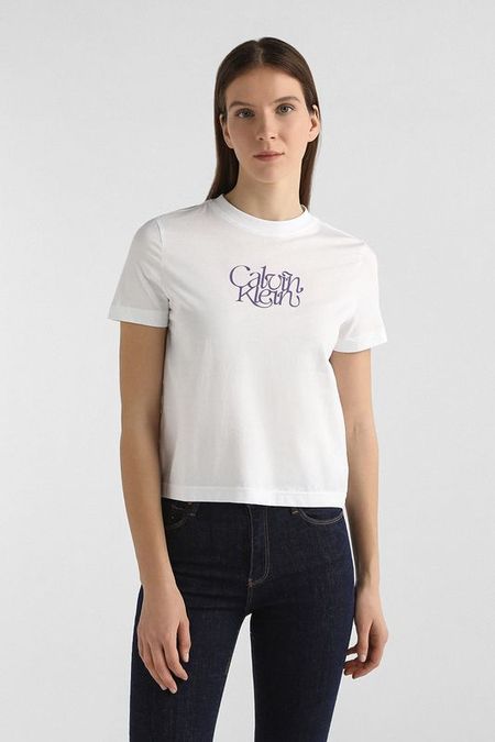 Футболка хлопковая с логотипом Calvin Klein Jeans