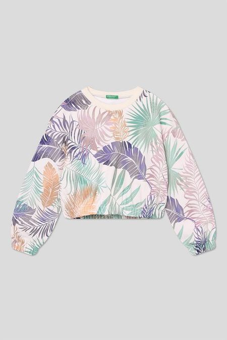 Свитшот хлопковый с принтом Benetton