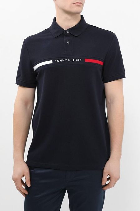 Поло хлопковое с логотипом Tommy Hilfiger