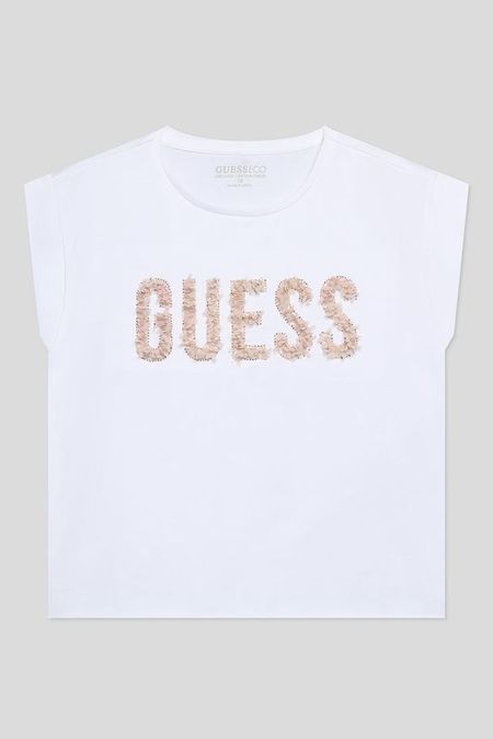 Футболка хлопковая без рукавов с логотипом Guess