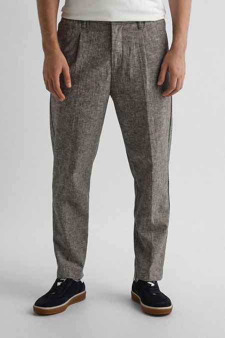 Брюки из льна и хлопка зауженного кроя Casual Friday