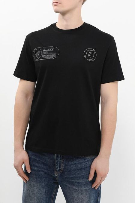 Футболка хлопковая с логотипом Guess